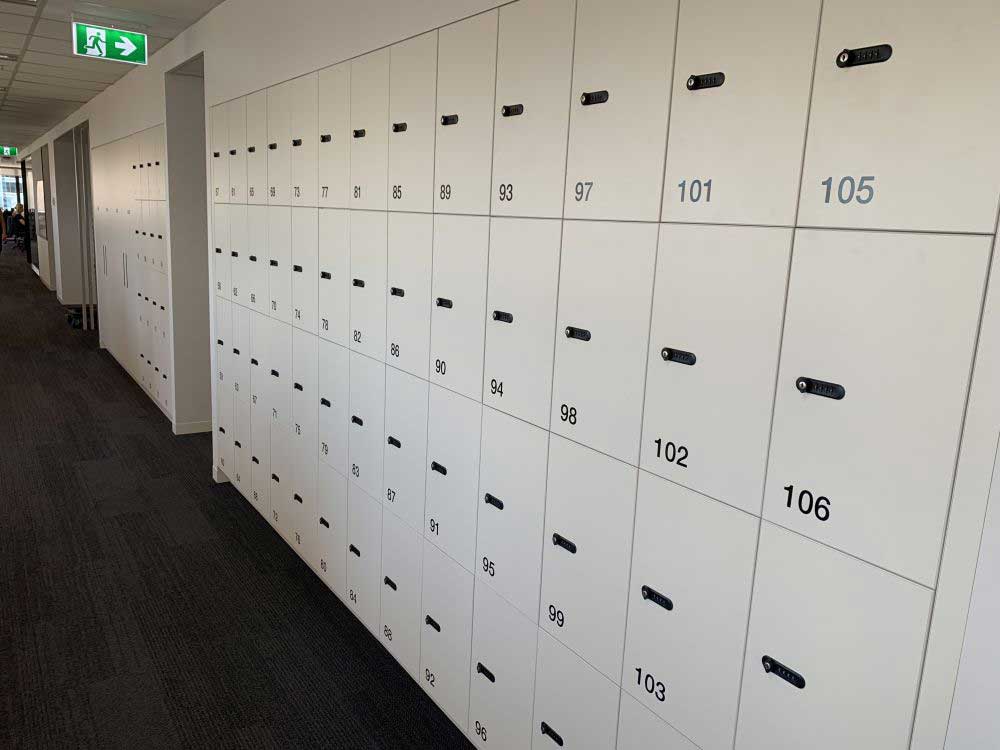 White locker installation