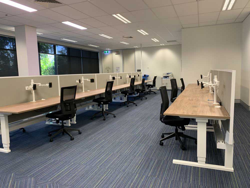 Open plan office workstations